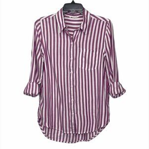 Beachlunchlounge Purple and White Striped Top